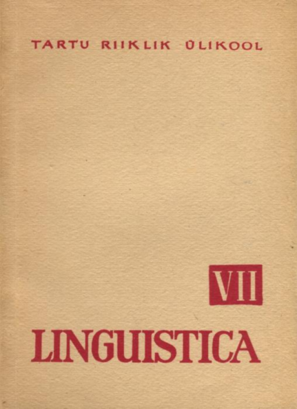 Linguistica 7. osa