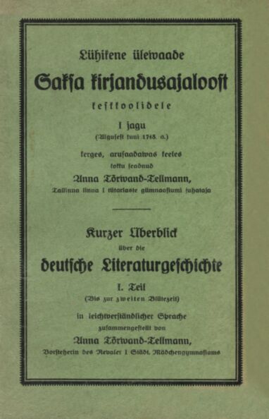 Lühikene ülewaade Saksa kirjandusajaloost keskkoolidele. Kurzer Überblick über die deutsche Literaturgeschichte