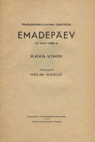 Neljateistkümnes üleriiklik emadepäev