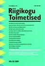 Riigikogu Toimetised 20. osa