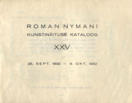 Roman Nymani kunstinäituse kataloog
