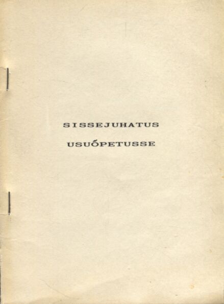 Sissejuhatus usuõpetusse