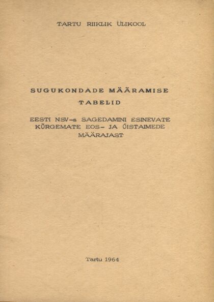 Sugukondade määramise tabelid