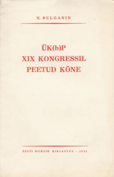 ÜK(b)P XIX kongressil peetud kõne