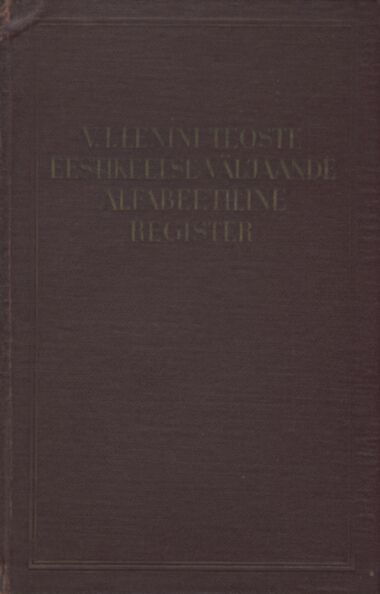 V. I. Lenini teoste eestikeelse väljaande alfabeetiline register