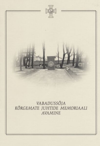 Vabadussõja kõrgemate juhtide memoriaali avamine Tallinna Kaitseväe kalmistul 28. novembril 2000. a.