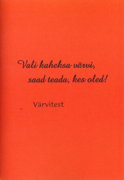 Vali kaheksa värvi, saad teada, kes oled