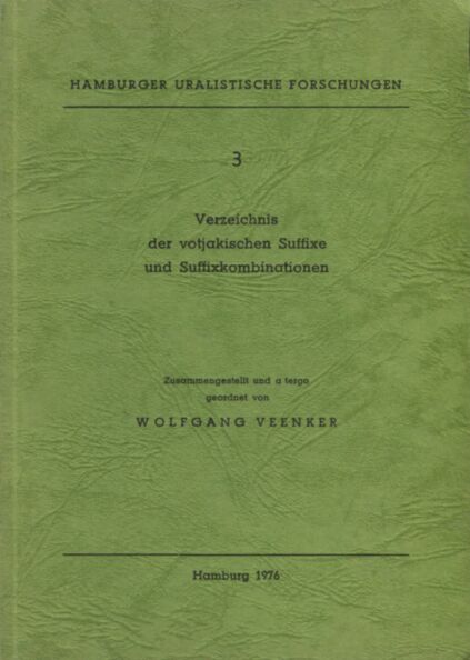 Verzeichnis der votjakischen Suffixe und Suffixkombinationen