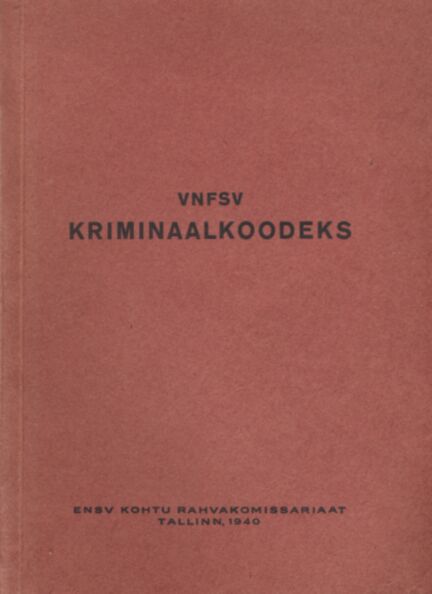 VNFSV kriminaalkoodeks
